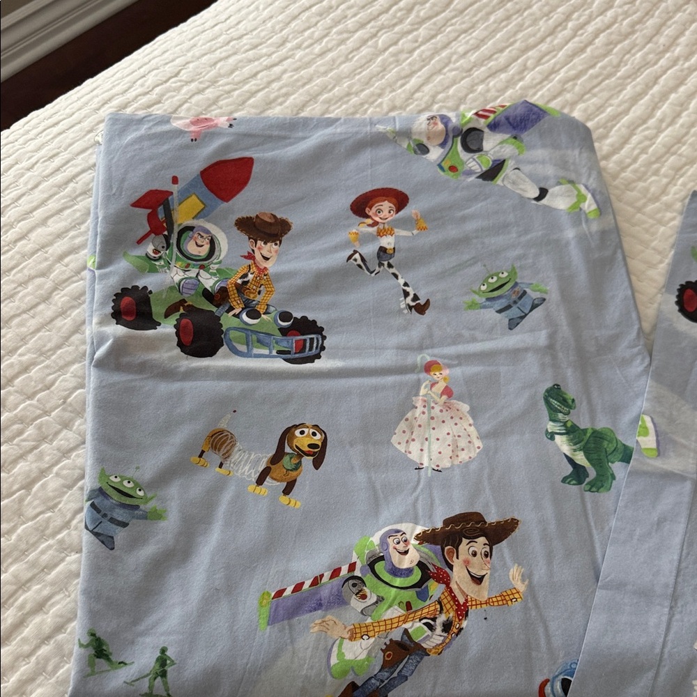 Pottery, barn, kids Toy Story Light Blue Character Print duvet “Landon”engraved